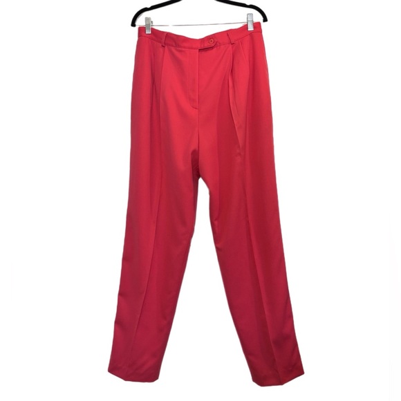 Vintage Pants - Career Essentials 100% wool pink high waist trousers